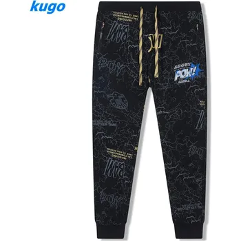 Chlapecké bavlněné tepláky Kugo FT6029 vel. 158 černé - černý zip