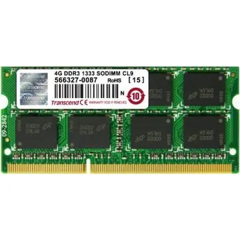 Počítač Paměť notebooku Transcend JetRam, SODIMM, DDR3, 4 GB, 1333 MHz, CL9 (JM1333KSN4G)