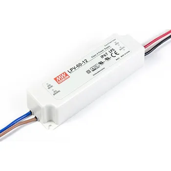 Napájecí zdroj pro osvětlení Napájecí zdroj pro LED 60W 12V 5000mA IP67 MEAN WELL LPV-60-12