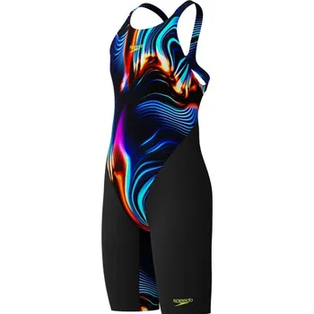 Dívčí plavky Speedo Fastskin Endurance+ Max Openback Kneeskin Girls Black/Blue 164cm