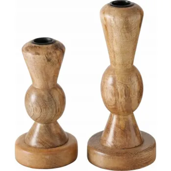 Svícen Boltze Dřevěný svícen, KESSA, 16 - 20,5 cm, 2 kusy