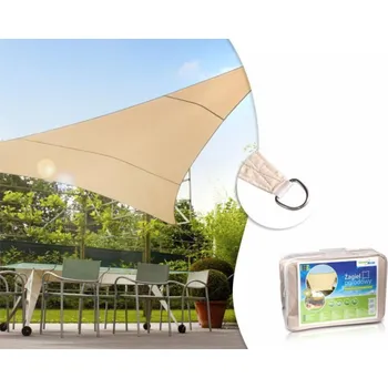 Krycí plachta GreenBlue Zahradní stínicí plachta UV polyester 5m trojúhelníkový krémový hydrofobní povrch - GB502