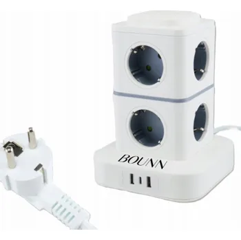 Přepěťová ochrana Bounn Přepěťová ochrana prodlužovací kabel, 11 zásuvek, 3xUSB, 1,5 m