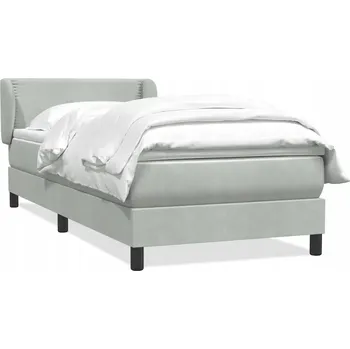 Postel Kontinentální postel s nastavitelným čelem, světle šedá, 213 x 93 x 78/88 cm