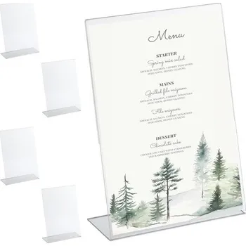 Věšák Stolní stojany Relaxdays, sada 5 kusů, stojany DIN A4, pultové stojany na jídelní lístky, reklamní,