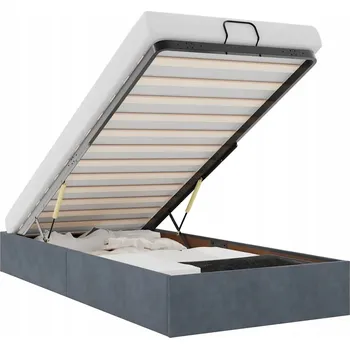 Postel Rám postele otoman, tmavě šedá, 193 x 90 x 23,5 cm s mechanismem zvedání