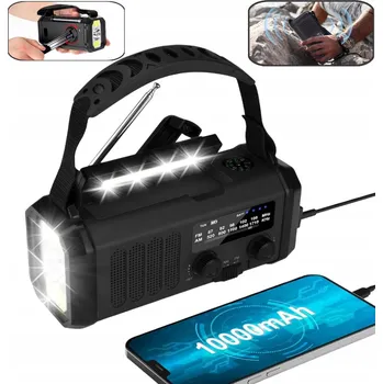 IP kamera PŘENOSNÉ SOLÁRNÍ RÁDIO S KLIKOU, ALARMEM, DYNAMEM, NOUZOVOU SVÍTILNOU - ČERNÉ