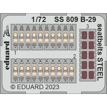 Plastikový model B-29 seatbelts STEEL 1/72 recommended for HOBBY 2000 / ACADEMY - Eduard SS809