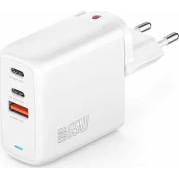 4smarts Nabíječka 4smarts Ladegerät GaN Flex 65W 2 USB-C+1 USB-A, bílá