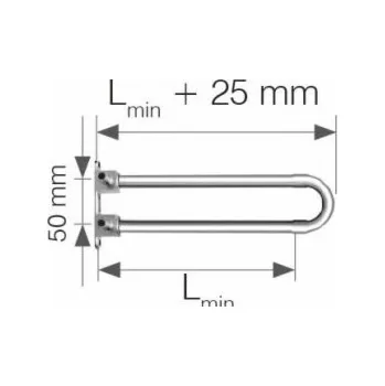 rozdělovač topení KAN-therm úhlový objímkový třmen s konzolou 300 mm 18x2,5 (1109068034)