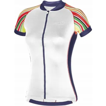 cyklistický dres RH+ Dámský cyklistický dres zeroPaint W BÍLÁ/VÍCEBAREVNÁ/FUKSIA/TMAVĚ ŠEDÁ - M