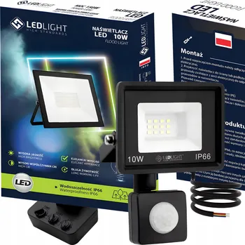 Halogenová LED lampa s pohybovým senzorem 10W reflektor venkovní