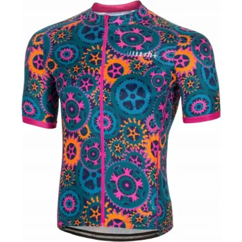 cyklistický dres RH+ Cyklistický dres zeroPowers GREEN TEAL/FUCSIA - XXL