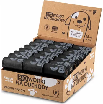 sáček na exkrement STARCHBAG Kompostovatelné BIO sáčky na exkrementy 63 rolí x 15ks, černé