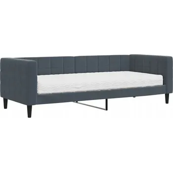 Pohovka Tmavě šedá pohovka s funkcí spaní 223 x 90 x 68 cm s matrací 80 x 200 cm