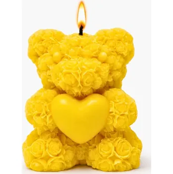 Svíčka Vonná svíčka Méďa z růžiček | 50 g | Svíčkománie3D | Barva: Žlutá