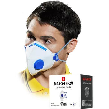 Plynová maska Reis MAS S FFP2V Protiprachová polomaska s ventilem 10 ks