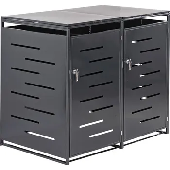 Zahradní úložný box DEMA Box na dvě odpadkové nádoby 137,5x81x116 cm, antracit