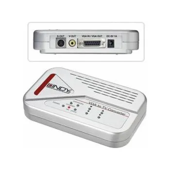 Video redukce Lindy Kompozitní video - S-Video - D-Sub (VGA) stříbrný AV adaptér (32566)