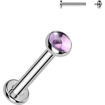 Piercing Šperky4U Piercing do brady - labreta Ametyst TITAN - TIT1703-1206
