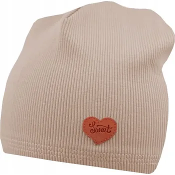 Čepice ČEPICE BAVLNĚNÁ JEDNOVRSTVÁ ŽEBROVANÁ SRDCE JEDNODUCHÁ 46-52 P50