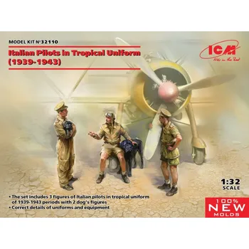 Plastikový model Italian Pilots in Tropical Uniform, 1939-1943 - ICM 32110
