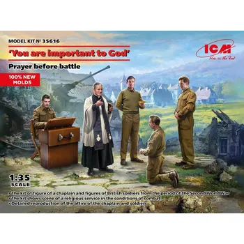 Plastikový model "You are important to God" Prayer before battle, WWII (5 fig.) - ICM 35616