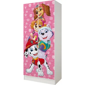 Šatní skříň Skříň Leomark Roma Tlapková patrola 70 x 161,5 x 42,5 cm bílá