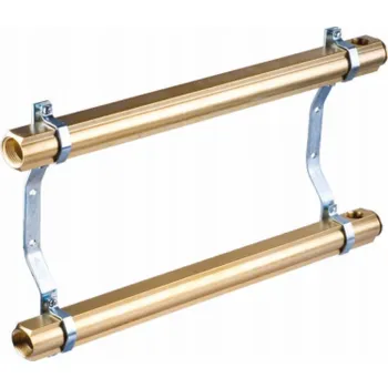 rozdělovač topení Perfexim Mosazný rozdělovač 9 okruhů 45 mm PHA-100 9-okruhový, pro radiátorové vytápění PN10 (45 mm) [1/1] (bez niplů)