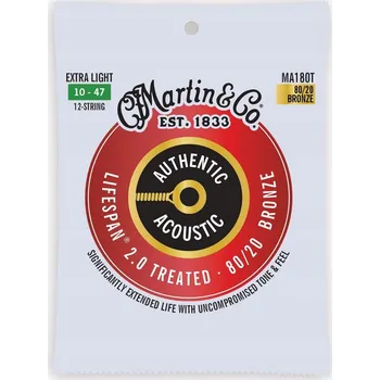 Struna pro hudební nástroj Struny pro 12strunnou akustickou kytaru Martin Guitar MA180T