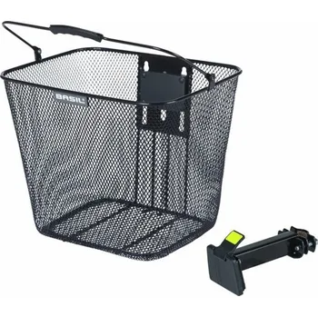 brašna na kolo BASIL BILBAO košík na řídítka, BasEasy s držákem pro montáž na hlavovou trubku 22-25,4 mm, ocel, černá (NOVINKA 2025)