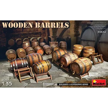 Plastikový model Wooden Barrels (18 pcs.) - MiniArt 35632