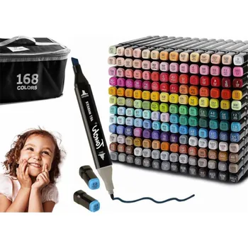 DWM Barevné fixy, oboustranné fixy, sada 168 černých kusů