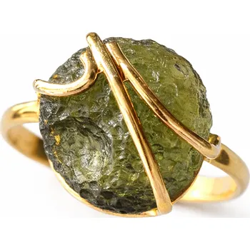 Prsten Zlatý prsten s vltavínem P27 0022