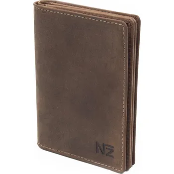 Obal na doklad Hnědé kožené pouzdro na doklady střední velikosti Nivasaža N24