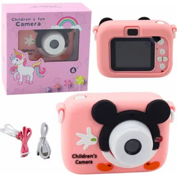 LeanToys digitální fotoaparát pro děti myš růžová 48Mpx HD 1080P