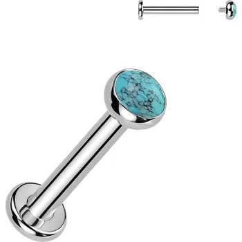 Piercing Šperky4U Piercing do brady - labreta Tyrkys TITAN - TIT1705-1208