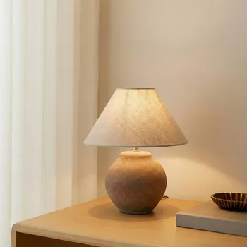 Lampička Stolní lampa Lucande Thalorin, výška 39 cm, hnědá, keramika - Délka kabelu 160 cm; Ø základny 21 cm hnědá, béžová 1 x 15 W LED - Doprava zdarma