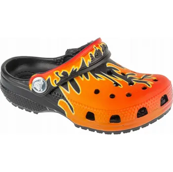Dívčí pantofle Crocs Dětské dřeváky Classic Flame 211214-0C4 Černé 23/24