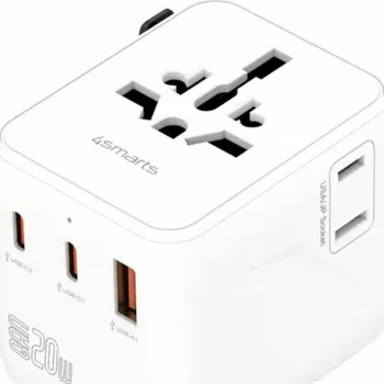 Cestovní adaptér 4smarts Cestovní adaptér Nomad GaN 20W 2C+1A bílý