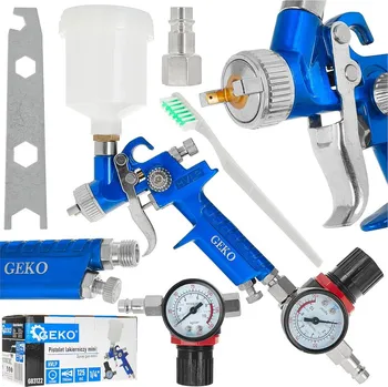 Stříkací pistole Lakýrnická pistole MINI HVLP 125 ml 0,8 mm + regulátor tlaku 1/4", Geko G03122