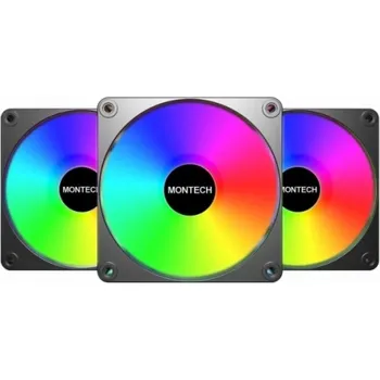 PC ventilátor Montech Fan GF120 V2 ARGB PWM černá sada 120mm ventilátorů (3 ks)