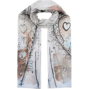 Šála Dámská šála vzor kočka E-09648 barva: béžová