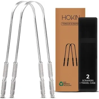 HOKIN škrabka na jazyk pro dospělé, čistič jazyka, nerezová ocel, boj proti zápachu z úst, 100%