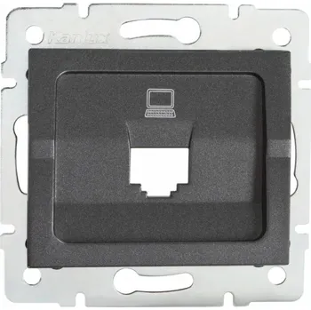 Elektrická zásuvka Internetová zásuvka nástěnná 1xRJ45 Kanlux grafit 25929