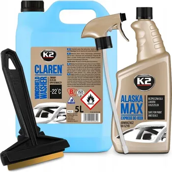 Směs do ostřikovače ŠKRABKA NA OKNA ODMRAZOVAČ ALASKA K2 ZIMNÍ KAPALINA DO OSTŘIKOVAČŮ 5L -22C