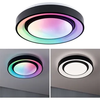Paulmann Stropní Svítidlo RAINBOW DYNAMIC LED 38,5W RGBW + dálkový ovladač - černý