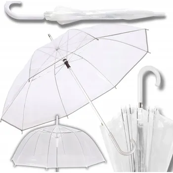 Deštník Deštník Průsvitný Bílý Svatba Svatební Ozdobný Bezbarvý XXL
