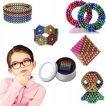 ostatní stavebnice MAGNETICKÉ KULIČKY 216 KUSŮ 5 MM DUHOVÉ DĚTI STAVEBNICE BAREVNÉ DÁREK