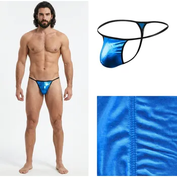 Pánské tanga Síťovaná tanga Manview modrá Velikost: L Metalicky lesklý váček